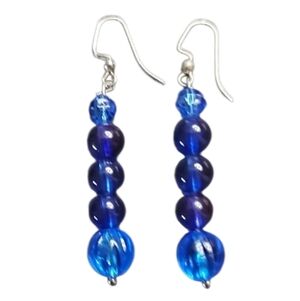 Elegant Blue Beaded Earrings